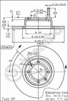 BREMBO 08389410 -  Тормозной диск