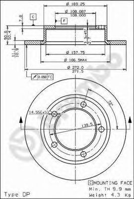 BREMBO 08393910 -  Тормозной диск