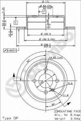 BREMBO 08394724 -  Тормозной диск