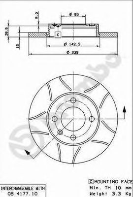 BREMBO 08417775 -  Тормозной диск