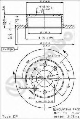 BREMBO 08428320 -  Тормозной диск