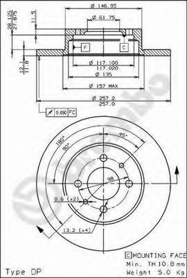 BREMBO 08436510 -  Тормозной диск