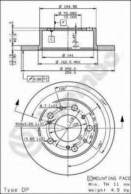 BREMBO 08447810 -  Тормозной диск