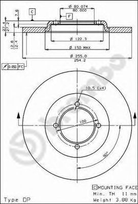 BREMBO 08449610 -  Тормозной диск