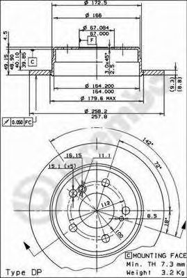 BREMBO 08473814 -  Тормозной диск