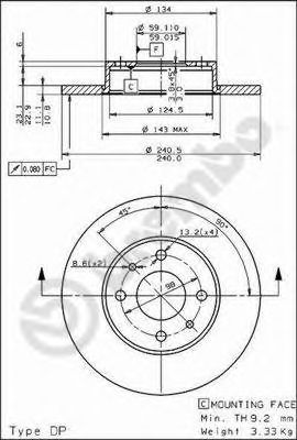 BREMBO 08491710 -  Тормозной диск