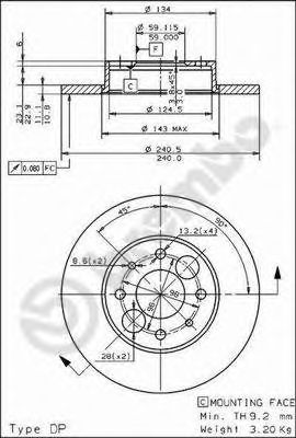 BREMBO 08491720 -  Тормозной диск