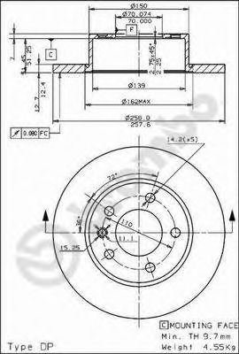 BREMBO 08492610 -  Тормозной диск