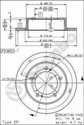 BREMBO 08499410 -  Тормозной диск