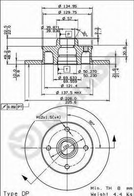 BREMBO 08500514 -  Тормозной диск
