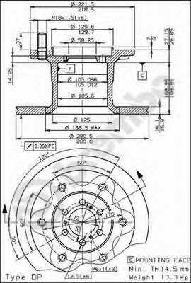 BREMBO 08507910 -  Тормозной диск