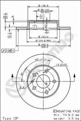 BREMBO 08508520 -  Тормозной диск