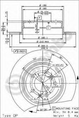 BREMBO 08517434 -  Тормозной диск