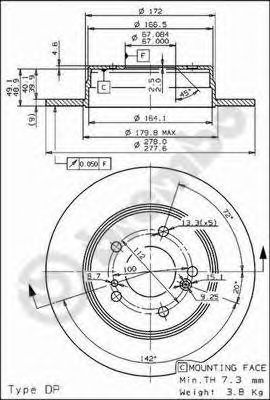 BREMBO 08517830 -  Тормозной диск