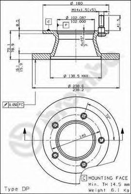 BREMBO 08518110 -  Тормозной диск