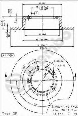 BREMBO 08531610 -  Тормозной диск