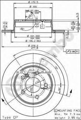 BREMBO 08534610 -  Тормозной диск