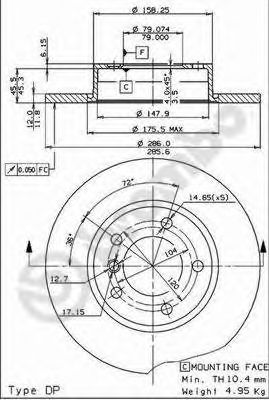 BREMBO 08535911 -  Тормозной диск