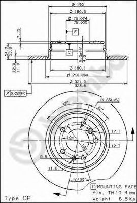 BREMBO 08558011 -  Тормозной диск