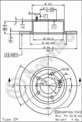 BREMBO 08563610 -  Тормозной диск