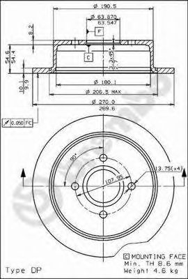 BREMBO 08580810 -  Тормозной диск