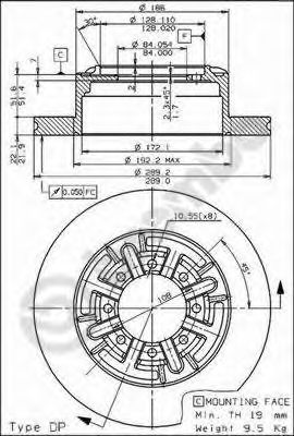 BREMBO 08595210 -  Тормозной диск