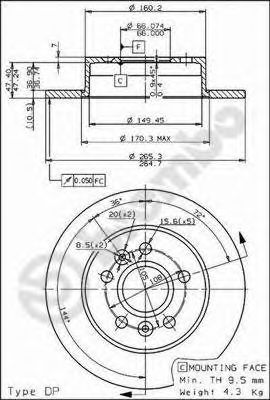 BREMBO 08670410 -  Тормозной диск