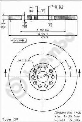 BREMBO 08675010 -  Тормозной диск
