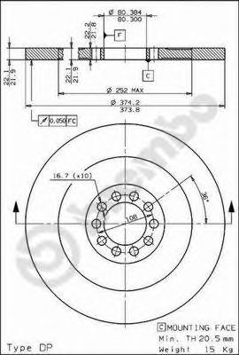 BREMBO 08675020 -  Тормозной диск