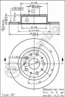 BREMBO 08676811 -  Тормозной диск