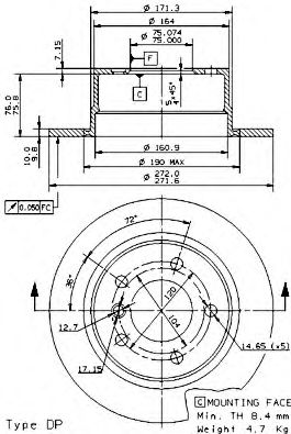BREMBO 08685380 -  Тормозной диск