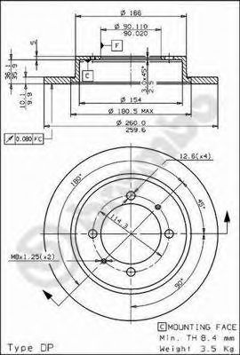 BREMBO 08704210 -  Тормозной диск