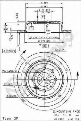 BREMBO 08710475 -  Тормозной диск