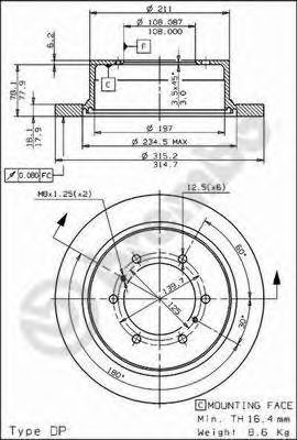 BREMBO 08710611 -  Диск тормозной, окрашенный