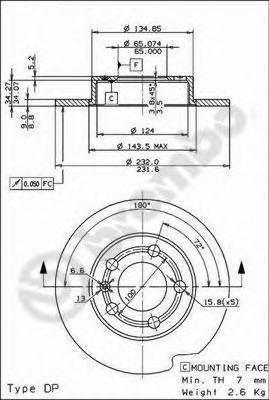 BREMBO 08716514 -  Тормозной диск