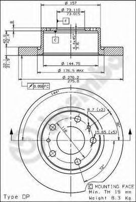 BREMBO 08721910 -  Тормозной диск