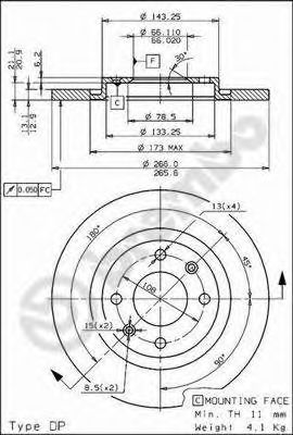 BREMBO 08723810 -  Тормозной диск