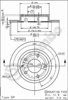 BREMBO 08735210 -  Тормозной диск