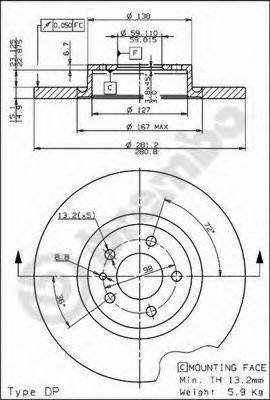BREMBO 08735410 -  Тормозной диск
