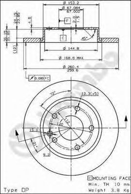 BREMBO 08735811 -  Тормозной диск
