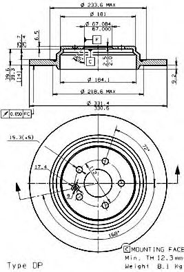 BREMBO 08760711 -  Тормозной диск