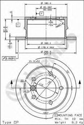 BREMBO 08772420 -  Тормозной диск