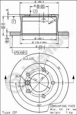BREMBO 08772520 -  Тормозной диск