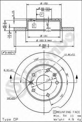 BREMBO 08781411 -  Тормозной диск