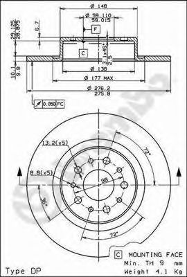BREMBO 08786111 -  Тормозной диск