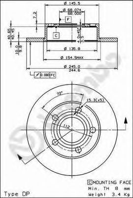 BREMBO 08840811 -  Тормозной диск