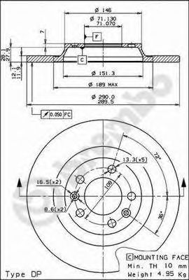 BREMBO 08868210 -  Тормозной диск