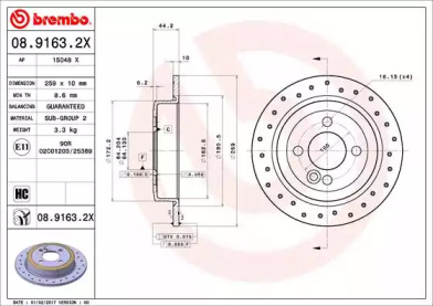 BREMBO 0891632x -  Тормозной диск