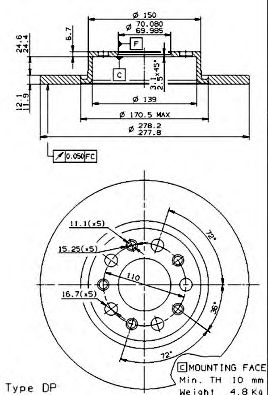 BREMBO 08936420 -  Тормозной диск
