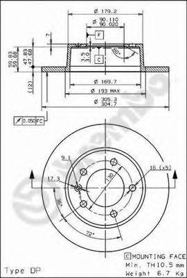BREMBO 08937110 -  Тормозной диск